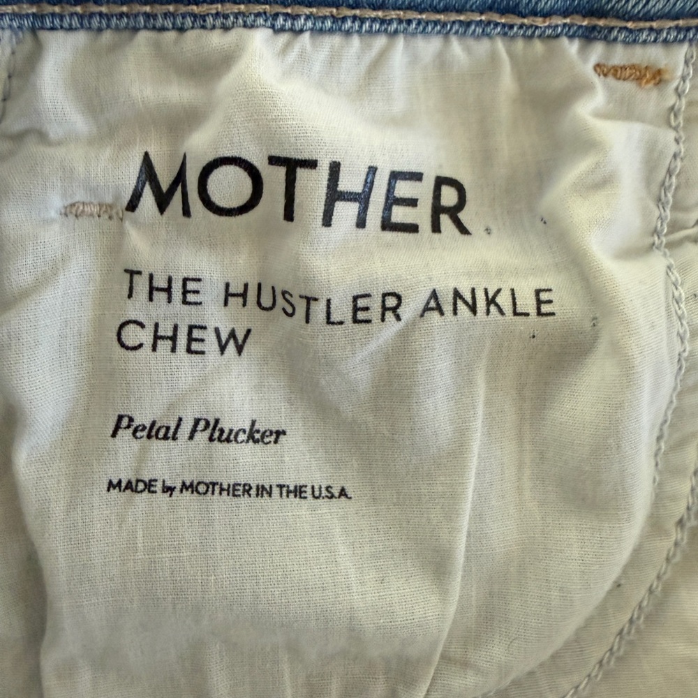 MOTHER The Hustler Ankle Chew Light Blue Distressed Jeans - Picture 5 of 7
